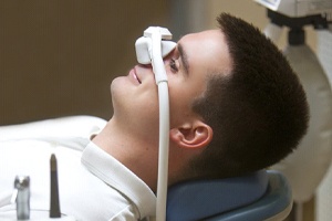 a man receiving nitrous oxide sedation 