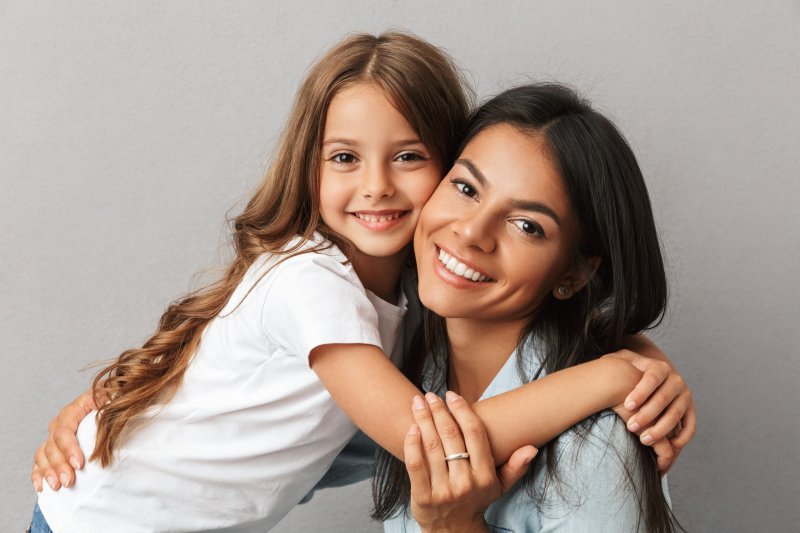 smiling mother with her child